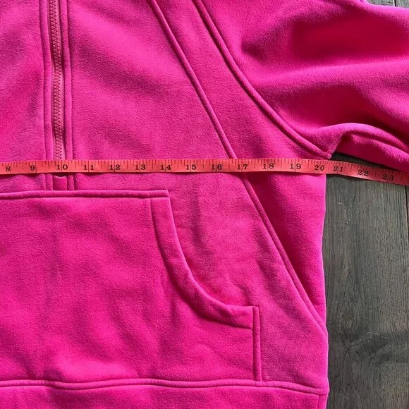 Anrabess Scuba 1/2 Zip Hoodie Hot Pink Sweatshirt Size S Athleisure Pullover - Picture 4 of 5
